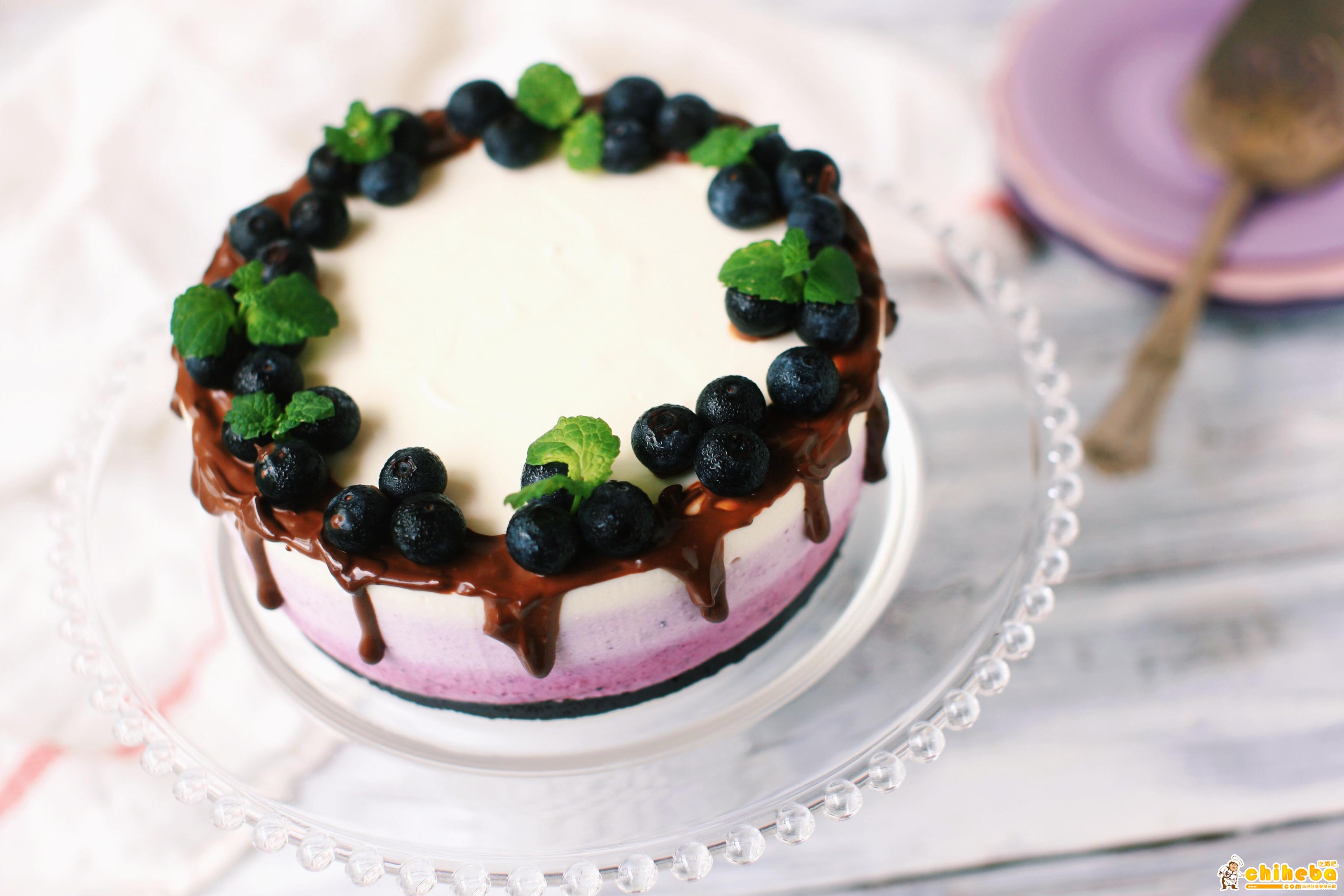 渐变蓝莓冻芝士蛋糕（免烤）的做法 步骤9